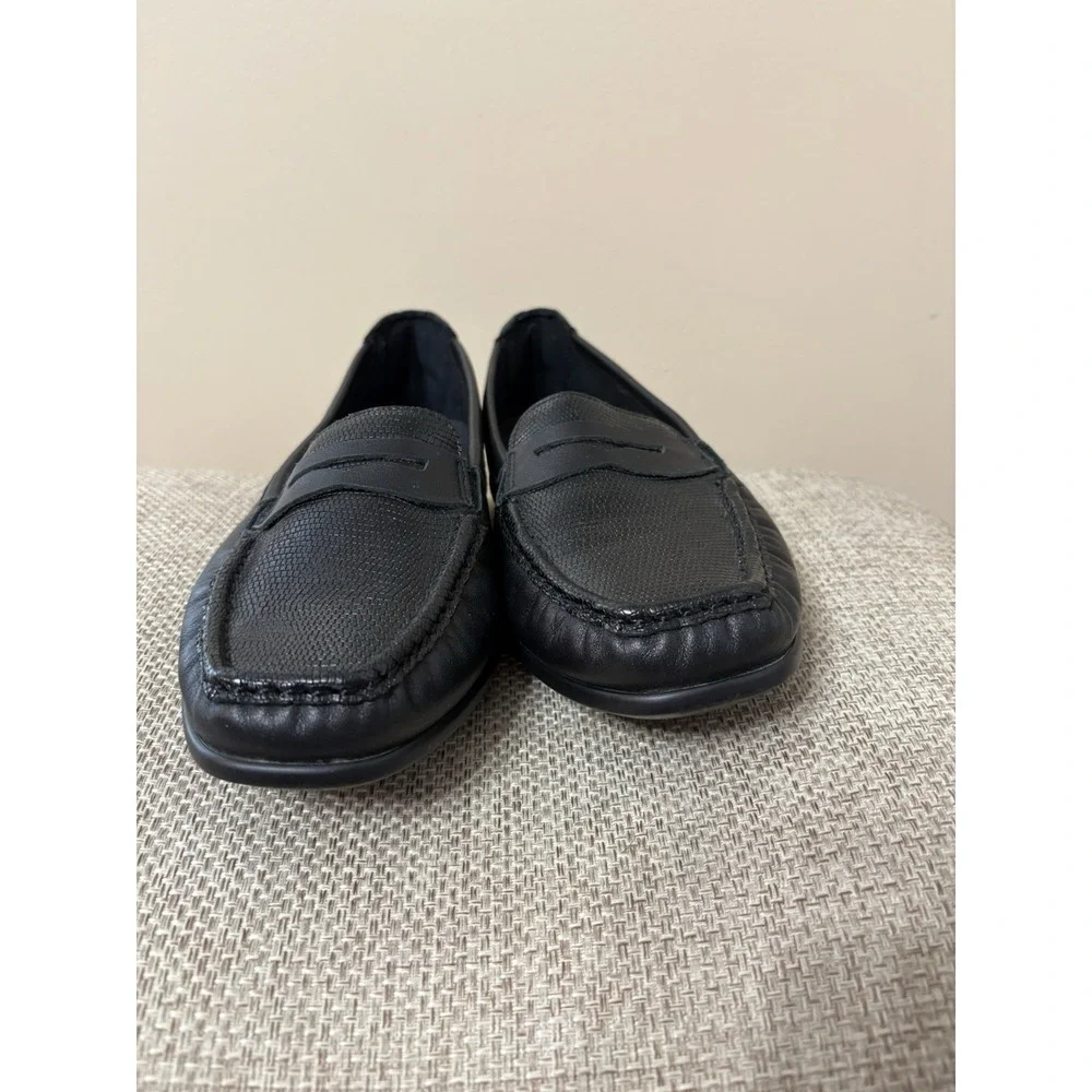 SAS Womens Penny Loafers Size 8 N Black Leather Comfort Slip On Casual‎ Shoes